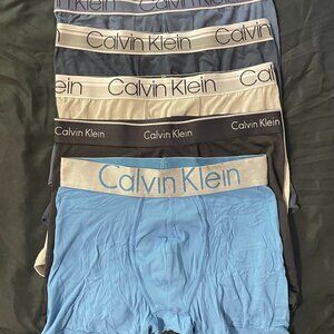 Men's Calvin Klein Boxer Briefs Blue Navy Grey Black Lot of 5 - Size Medium